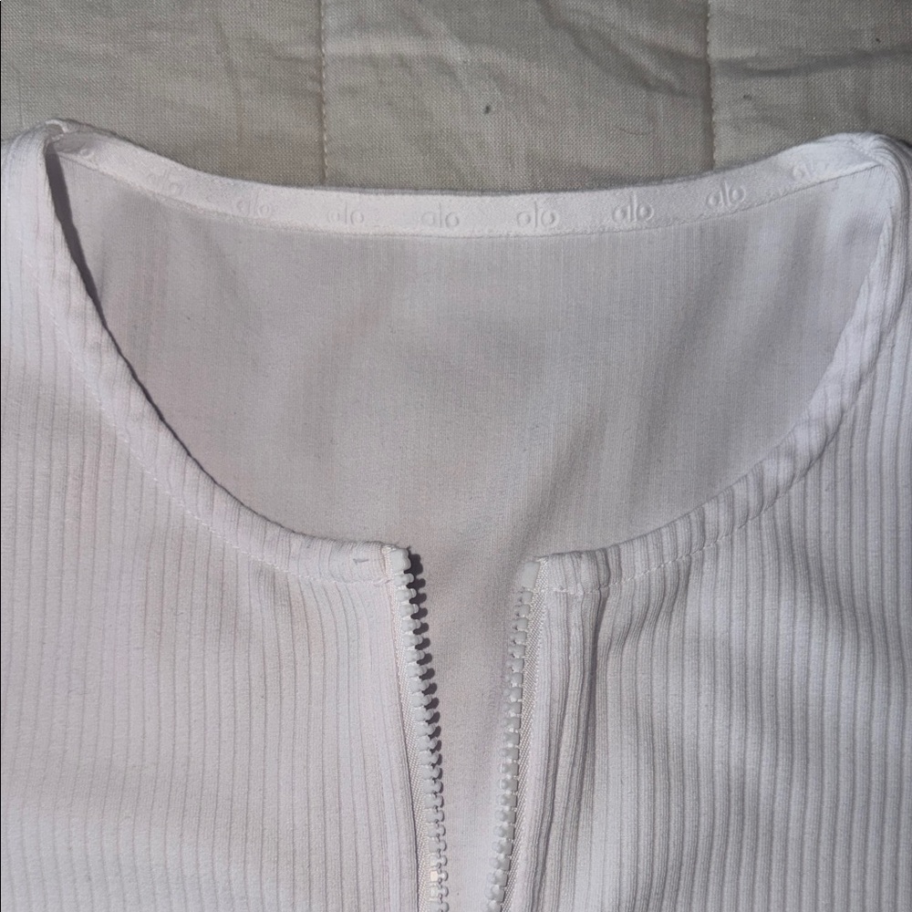 Alo Ribbed Zip-Up Long Sleeve Jacket - Picture 2 of 5